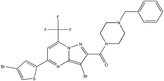 2-[(4-benzyl-1-piperazinyl)carbonyl]-3-bromo-5-(4-bromo-2-thienyl)-7-(trifluoromethyl)pyrazolo[1,5-a]pyrimidine|