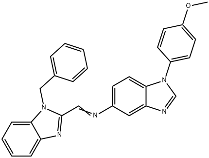 N-[(1-benzyl-1H-benzimidazol-2-yl)methylene]-N-[1-(4-methoxyphenyl)-1H-benzimidazol-5-yl]amine Struktur