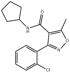 3-(2-chlorophenyl)-N-cyclopentyl-5-methyl-4-isoxazolecarboxamide 化学構造式