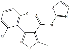 3-(2,6-dichlorophenyl)-5-methyl-N-(1,3-thiazol-2-yl)-4-isoxazolecarboxamide Struktur