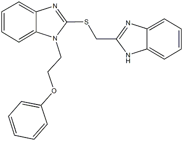 2-{2-[(1H-benzimidazol-2-ylmethyl)sulfanyl]-1H-benzimidazol-1-yl}ethyl phenyl ether Struktur