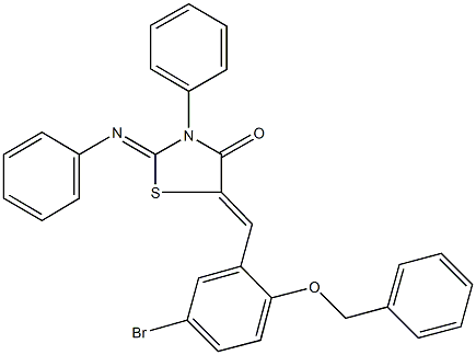 5-[2-(benzyloxy)-5-bromobenzylidene]-3-phenyl-2-(phenylimino)-1,3-thiazolidin-4-one|