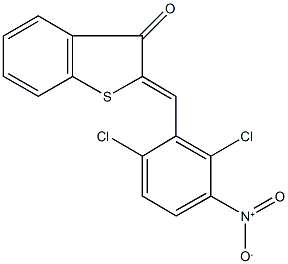 2-{2,6-dichloro-3-nitrobenzylidene}-1-benzothiophen-3(2H)-one Struktur