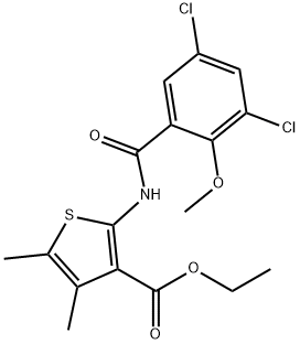 ethyl 2-[(3,5-dichloro-2-methoxybenzoyl)amino]-4,5-dimethyl-3-thiophenecarboxylate Structure