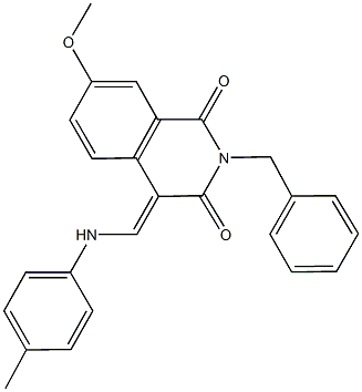 2-benzyl-7-methoxy-4-(4-toluidinomethylene)-1,3(2H,4H)-isoquinolinedione,326917-05-9,结构式