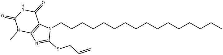 8-(allylsulfanyl)-7-hexadecyl-3-methyl-3,7-dihydro-1H-purine-2,6-dione,326918-85-8,结构式