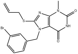 8-(allylsulfanyl)-7-(3-bromobenzyl)-3-methyl-3,7-dihydro-1H-purine-2,6-dione Structure