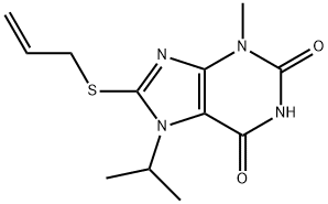 8-(allylsulfanyl)-7-isopropyl-3-methyl-3,7-dihydro-1H-purine-2,6-dione Struktur