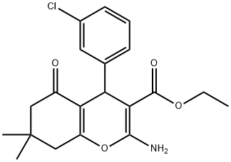 ethyl 2-amino-4-(3-chlorophenyl)-7,7-dimethyl-5-oxo-5,6,7,8-tetrahydro-4H-chromene-3-carboxylate|