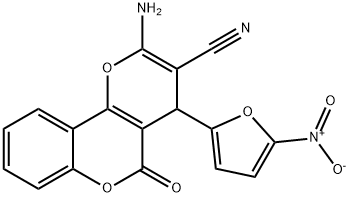 2-amino-4-{5-nitro-2-furyl}-5-oxo-4H,5H-pyrano[3,2-c]chromene-3-carbonitrile,326919-72-6,结构式