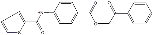 2-oxo-2-phenylethyl 4-[(thien-2-ylcarbonyl)amino]benzoate Structure