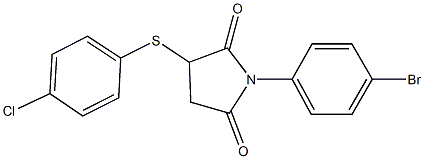 1-(4-bromophenyl)-3-[(4-chlorophenyl)sulfanyl]-2,5-pyrrolidinedione 化学構造式