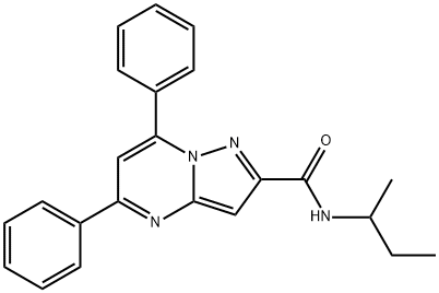 N-(sec-butyl)-5,7-diphenylpyrazolo[1,5-a]pyrimidine-2-carboxamide 化学構造式