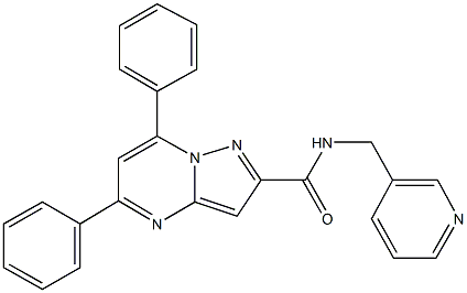 5,7-diphenyl-N-(3-pyridinylmethyl)pyrazolo[1,5-a]pyrimidine-2-carboxamide 结构式