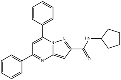 N-cyclopentyl-5,7-diphenylpyrazolo[1,5-a]pyrimidine-2-carboxamide Struktur