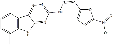 5-nitro-2-furaldehyde (6-methyl-5H-[1,2,4]triazino[5,6-b]indol-3-yl)hydrazone 结构式