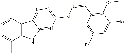 3,5-dibromo-2-methoxybenzaldehyde (6-methyl-5H-[1,2,4]triazino[5,6-b]indol-3-yl)hydrazone,327031-13-0,结构式