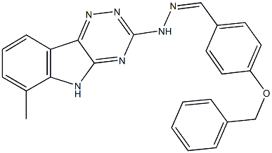 4-(benzyloxy)benzaldehyde (6-methyl-5H-[1,2,4]triazino[5,6-b]indol-3-yl)hydrazone Struktur