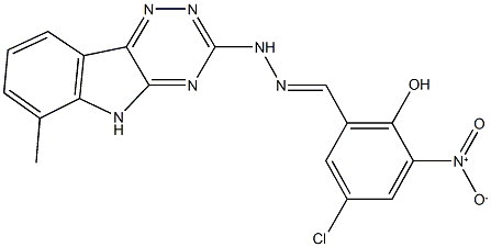 5-chloro-2-hydroxy-3-nitrobenzaldehyde (6-methyl-5H-[1,2,4]triazino[5,6-b]indol-3-yl)hydrazone 结构式