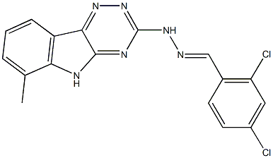 2,4-dichlorobenzaldehyde (6-methyl-5H-[1,2,4]triazino[5,6-b]indol-3-yl)hydrazone,327032-05-3,结构式