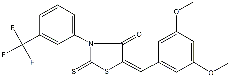 5-(3,5-dimethoxybenzylidene)-2-thioxo-3-[3-(trifluoromethyl)phenyl]-1,3-thiazolidin-4-one,327033-24-9,结构式
