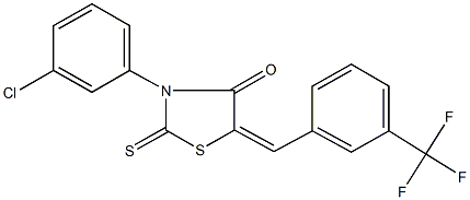 3-(3-chlorophenyl)-2-thioxo-5-[3-(trifluoromethyl)benzylidene]-1,3-thiazolidin-4-one,327033-44-3,结构式