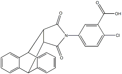 2-chloro-5-(16,18-dioxo-17-azapentacyclo[6.6.5.0~2,7~.0~9,14~.0~15,19~]nonadeca-2,4,6,9,11,13-hexaen-17-yl)benzoic acid 化学構造式