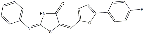 5-{[5-(4-fluorophenyl)-2-furyl]methylene}-2-(phenylimino)-1,3-thiazolidin-4-one Struktur