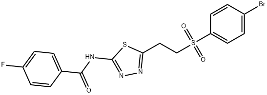 N-(5-{2-[(4-bromophenyl)sulfonyl]ethyl}-1,3,4-thiadiazol-2-yl)-4-fluorobenzamide Structure