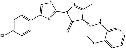 1-[4-(4-chlorophenyl)-1,3-thiazol-2-yl]-3-methyl-1H-pyrazole-4,5-dione 4-[(2-methoxyphenyl)hydrazone],327042-07-9,结构式