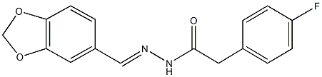 N'-(1,3-benzodioxol-5-ylmethylene)-2-(4-fluorophenyl)acetohydrazide Struktur