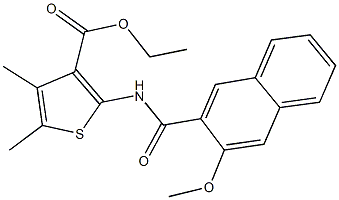 ethyl 2-[(3-methoxy-2-naphthoyl)amino]-4,5-dimethyl-3-thiophenecarboxylate 化学構造式