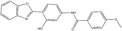 N-[4-(1,3-benzoxazol-2-yl)-3-hydroxyphenyl]-4-methoxybenzamide Struktur