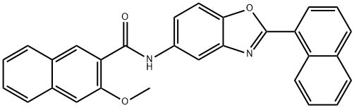 3-methoxy-N-[2-(1-naphthyl)-1,3-benzoxazol-5-yl]-2-naphthamide 结构式