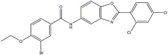 3-bromo-N-[2-(2,4-dichlorophenyl)-1,3-benzoxazol-5-yl]-4-ethoxybenzamide 结构式