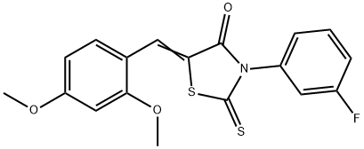 5-(2,4-dimethoxybenzylidene)-3-(3-fluorophenyl)-2-thioxo-1,3-thiazolidin-4-one Structure