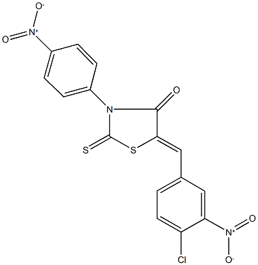 5-{4-chloro-3-nitrobenzylidene}-3-{4-nitrophenyl}-2-thioxo-1,3-thiazolidin-4-one Structure