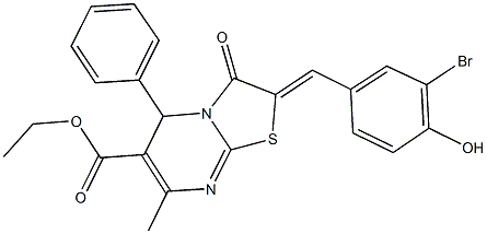 327055-34-5 ethyl 2-(3-bromo-4-hydroxybenzylidene)-7-methyl-3-oxo-5-phenyl-2,3-dihydro-5H-[1,3]thiazolo[3,2-a]pyrimidine-6-carboxylate