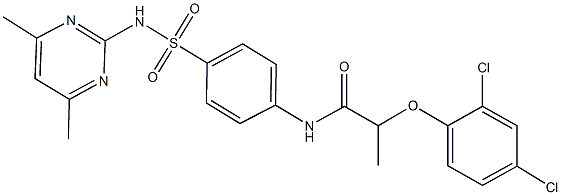 2-(2,4-dichlorophenoxy)-N-(4-{[(4,6-dimethyl-2-pyrimidinyl)amino]sulfonyl}phenyl)propanamide Struktur