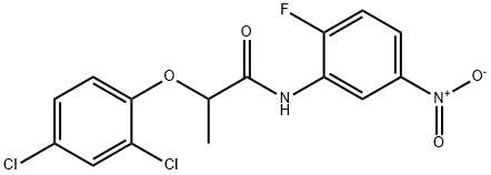 2-(2,4-dichlorophenoxy)-N-{2-fluoro-5-nitrophenyl}propanamide Structure
