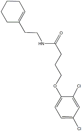 N-[2-(1-cyclohexen-1-yl)ethyl]-4-(2,4-dichlorophenoxy)butanamide Struktur