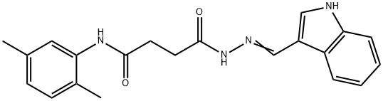 N-(2,5-dimethylphenyl)-4-[2-(1H-indol-3-ylmethylene)hydrazino]-4-oxobutanamide Structure