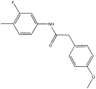 N-(3-fluoro-4-methylphenyl)-2-(4-methoxyphenyl)acetamide,327065-31-6,结构式