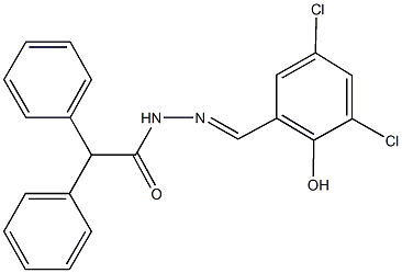 N'-(3,5-dichloro-2-hydroxybenzylidene)-2,2-diphenylacetohydrazide 结构式