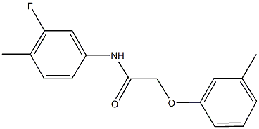 N-(3-fluoro-4-methylphenyl)-2-(3-methylphenoxy)acetamide 结构式