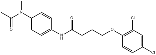 N-{4-[acetyl(methyl)amino]phenyl}-4-(2,4-dichlorophenoxy)butanamide Struktur