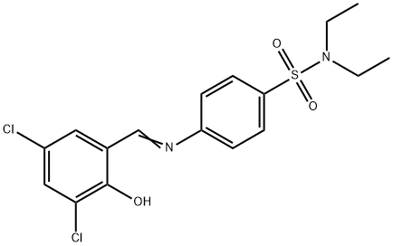 4-[(3,5-dichloro-2-hydroxybenzylidene)amino]-N,N-diethylbenzenesulfonamide Structure