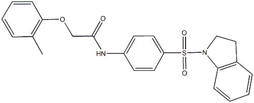 N-[4-(2,3-dihydro-1H-indol-1-ylsulfonyl)phenyl]-2-(2-methylphenoxy)acetamide,327066-30-8,结构式