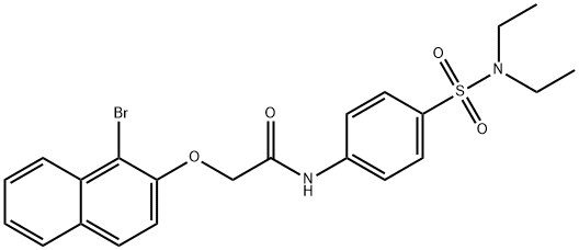 2-[(1-bromo-2-naphthyl)oxy]-N-{4-[(diethylamino)sulfonyl]phenyl}acetamide Structure
