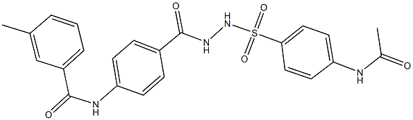 N-{4-[(2-{[4-(acetylamino)phenyl]sulfonyl}hydrazino)carbonyl]phenyl}-3-methylbenzamide Structure